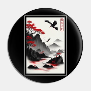 Japanese mountains Pin