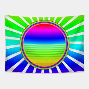 Retro Rainbow Sun Tapestry