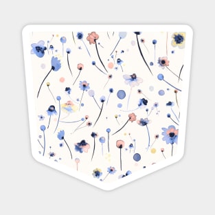 Pocket - Blue Soft Flowers Magnet