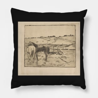 Horses in the Meadow Pillow