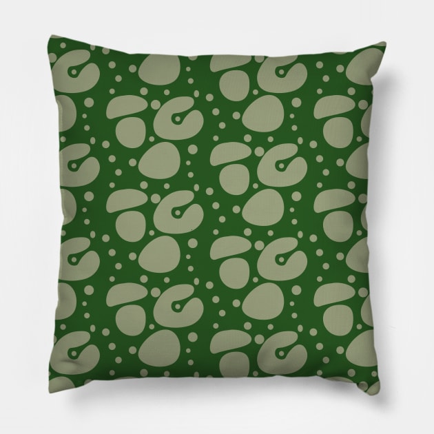 Green Shapes Pattern Background Pillow by Gold Star Creative