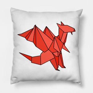 Red origami dragon Pillow