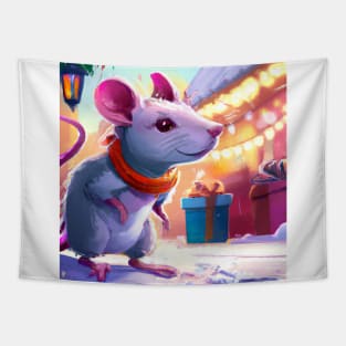 Cute Rat Drawing Tapestry