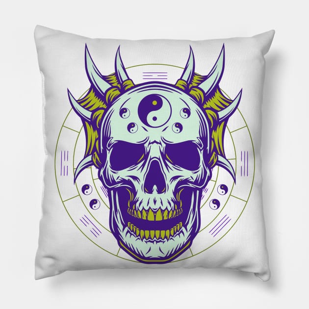 Skull of tai chi N°10 Pillow by couleur365