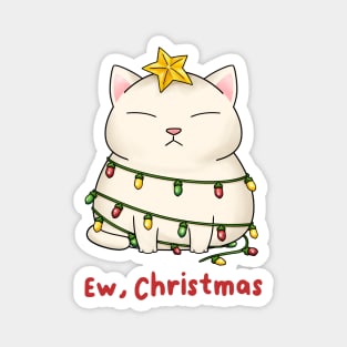 Ew Christmas Cute White Cat Christmas Tree Magnet