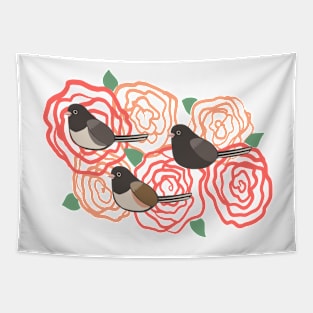 Junco Trio on Roses Tapestry