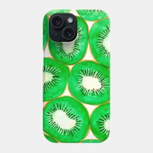 Watercolor kiwi slices pattern Phone Case