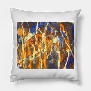 Native Grasslands Biodiversity 2A Acrylic Monoprint Pillow