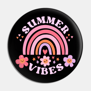 Summer vibes cute pink groovy summer time design Pin