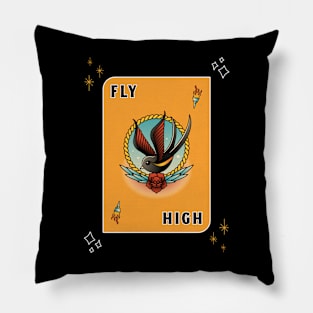 Fly High Bird Tattoo Pillow