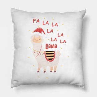 Fa La La La Llama Christmas Lights Snowflakes Pillow