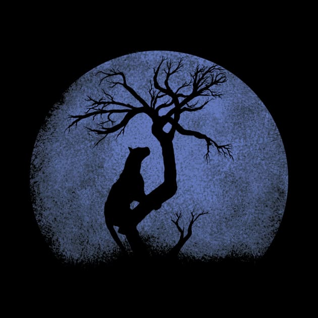 leopard on a tree. moon by NemfisArt