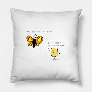 butter and butterfly Pillow