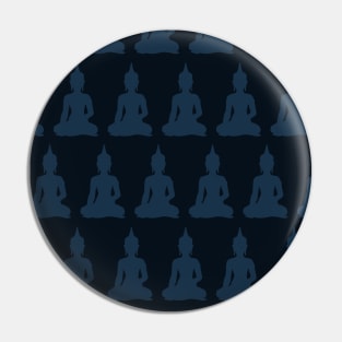 Navy Buddha Pattern Pin