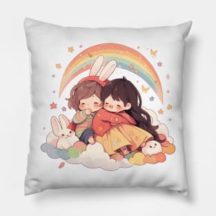 girl and boy Pillow