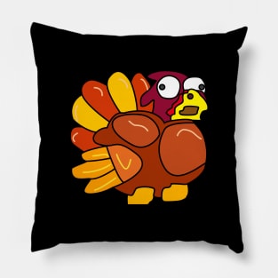 Chicken Turkey (eyes that look to the right, left and facing the right side) - Thanksgiving Pillow