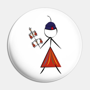 Madeira Island Female Stick Figure inspired by Folklore Pin