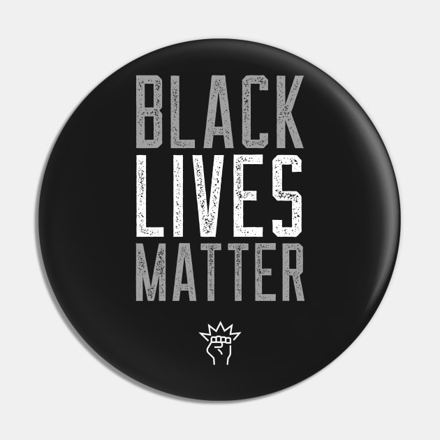 Black Lives Matter Face Protection Grainy Typography Pin by RareLoot19