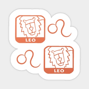 Leo Birth Sign - Orange Magnet