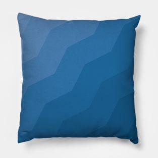 Blue diagonal zig-zag lines - Subtle minimalist pattern Pillow