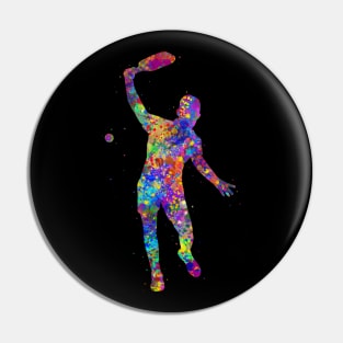 Pickleball player watercolor Pin