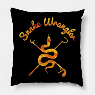 Snake Wrangler Fire Tie Dye Logo Pillow