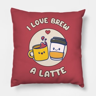 I love brew a latte - cute and funny coffee pun Pillow