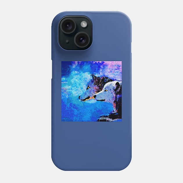 WOLF MOON CELESTIAL NIGHTS Phone Case by Overthetopsm