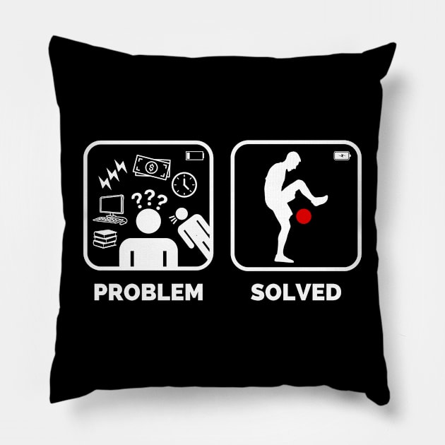 Freestyle Football Problem Solved Pillow by Lottz_Design 