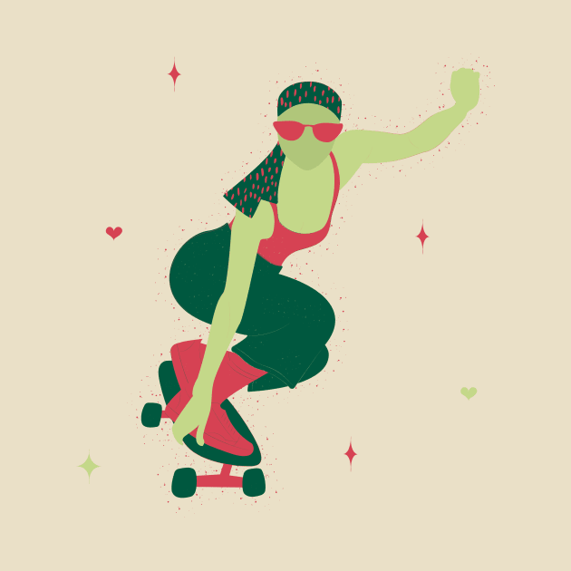 Green Skater Girl by Design by Maria 