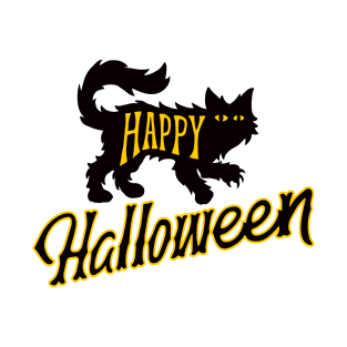 happy halloween cat halloween T-Shirt