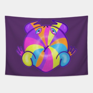 Rainbow Bagel Toad Tapestry