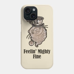 Ferret In Top Hat - Feelin Mighty Fine - Black Outlined Version Phone Case
