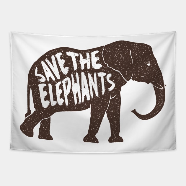 Awesome Vintage Save The Elephants T shirt Tapestry by AlyMerchandise