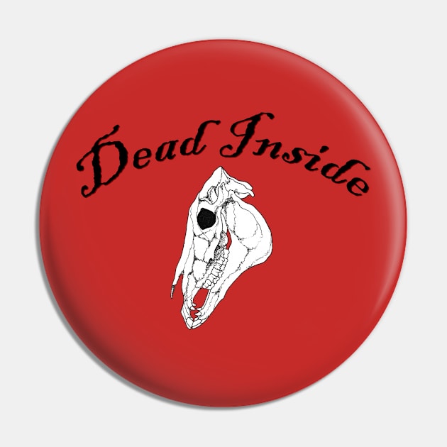Dead Inside Horse Skull Pin by Tinker and Bone Studio