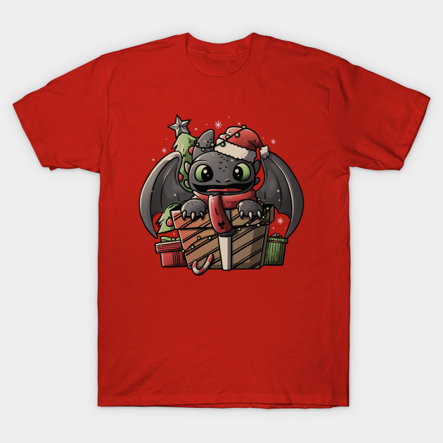 Dragon Gift Cute Funny Christmas - Light - Christmas - T-Shirt