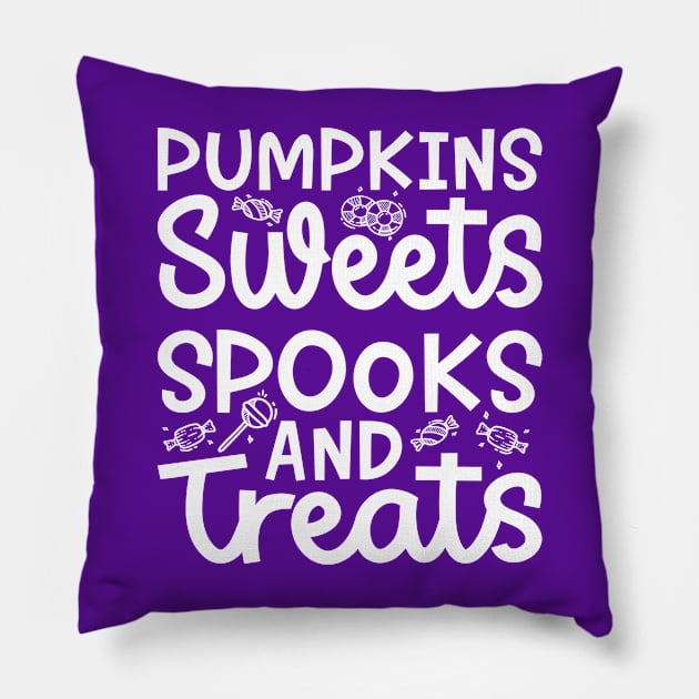 Pumpkin Sweets Spooks and Treats Girls Boys Halloween Cute Funny Pillow by GlimmerDesigns