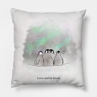 Love and be loved, penguins, spirt animal Pillow