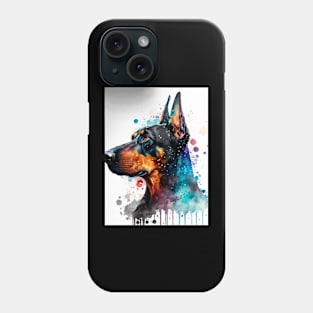 Cute Doberman Pinscher in Watercolor Artwork Phone Case