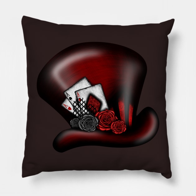 Red Magic Hat Pillow by DeneboArt