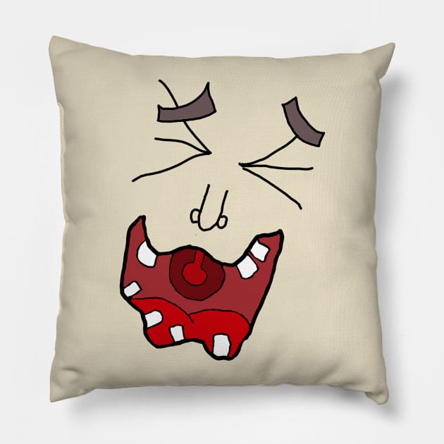 funny laughing face Pillow by FromBerlinGift