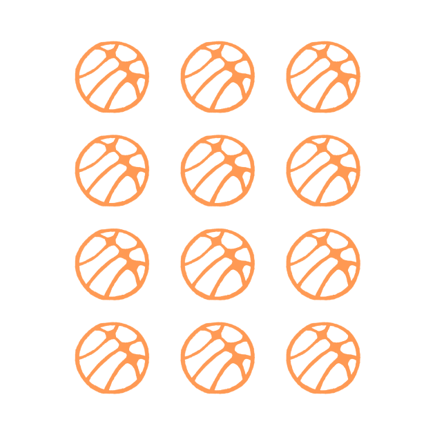 Basketball Ball Pattern Orange and Dark Purple by OneLook