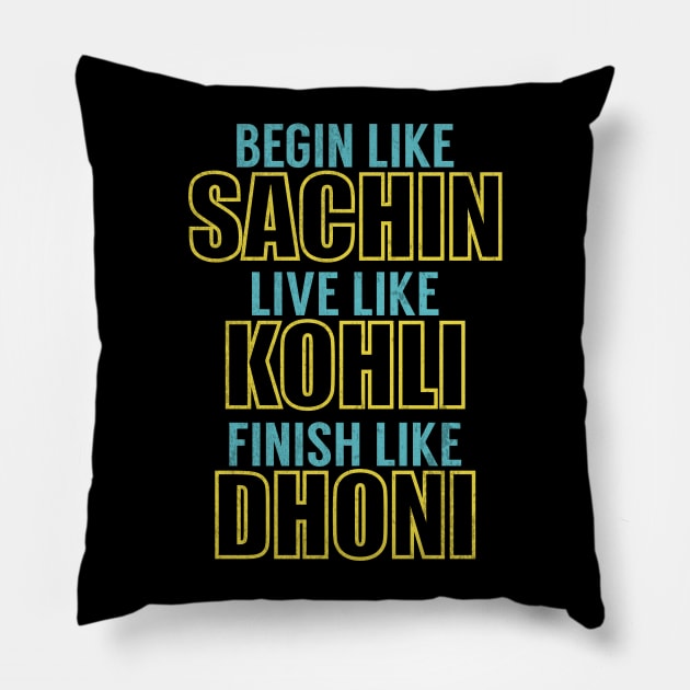 Indian Cricket Fan T-Shirt Pillow by SiGo
