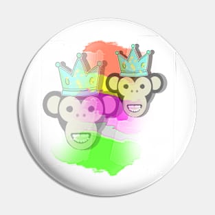 Monkey puts on a crown Pin