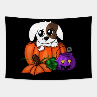 Pumpkin Puppy Tapestry