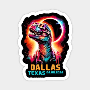 Dallas Texas Total Solar Eclipse 2024 T Rex Dinosaur Magnet