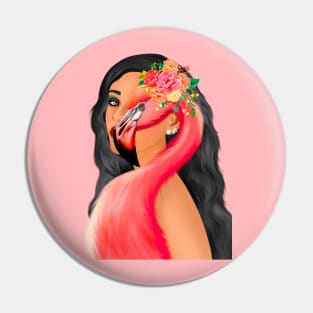 Flamingo girl Pin