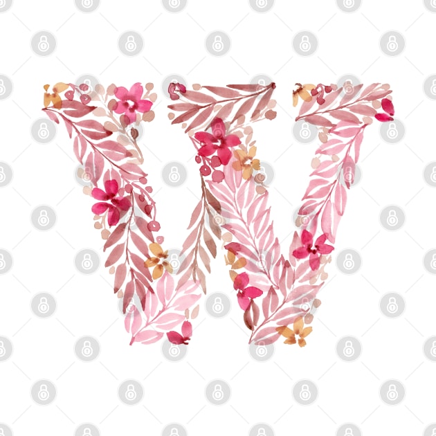 Monogram "W" in vintage rose by racheldwilliams