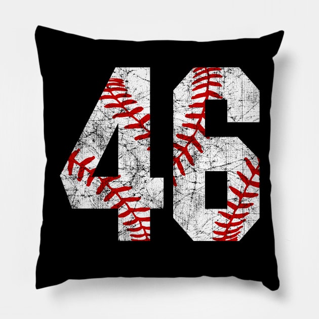 Vintage #46 Baseball Laces Baseball Mom Jersey Love Baseball Pillow by TeeCreations