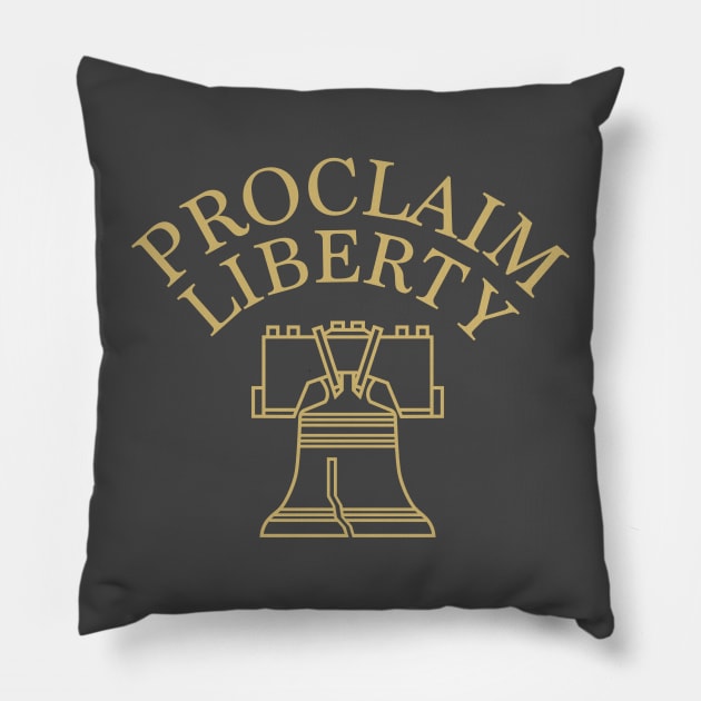 Proclaim Liberty Bell Philadelphia Pillow by stayfrostybro